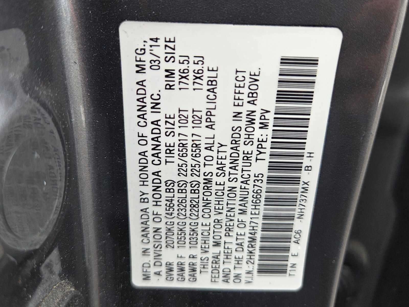 2014 Honda CR-V AWD 5dr EX-L