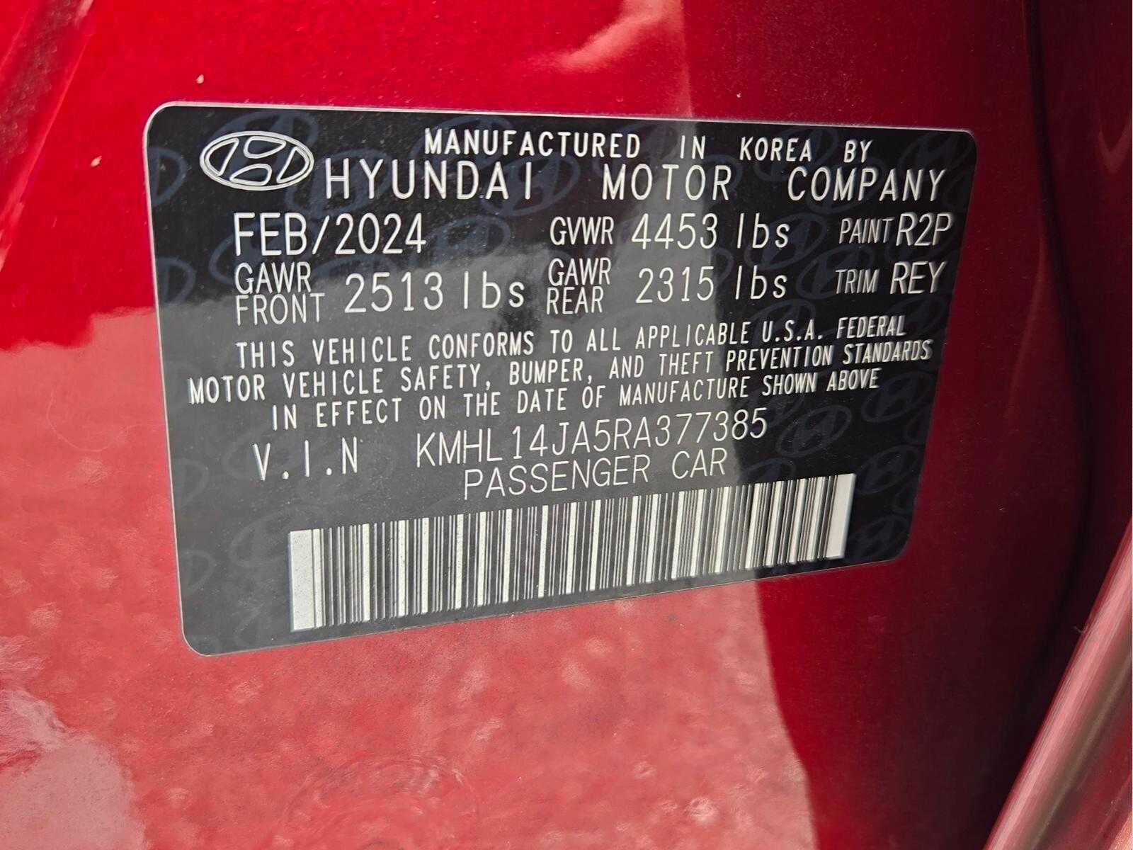 2024 Hyundai Sonata SEL 2.5L FWD