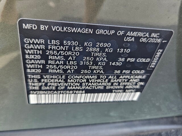 2026 Volkswagen Atlas 2.0T SEL
