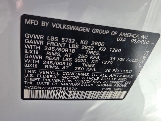 2026 Volkswagen Atlas 2.0T SE
