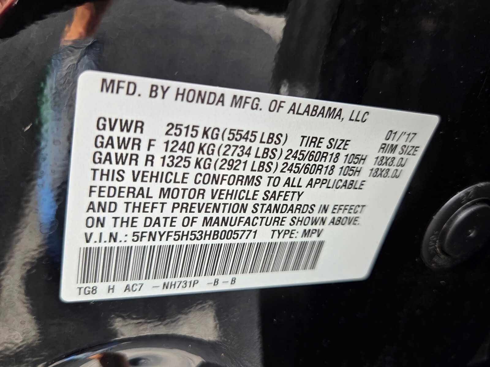 2017 Honda Pilot EX-L