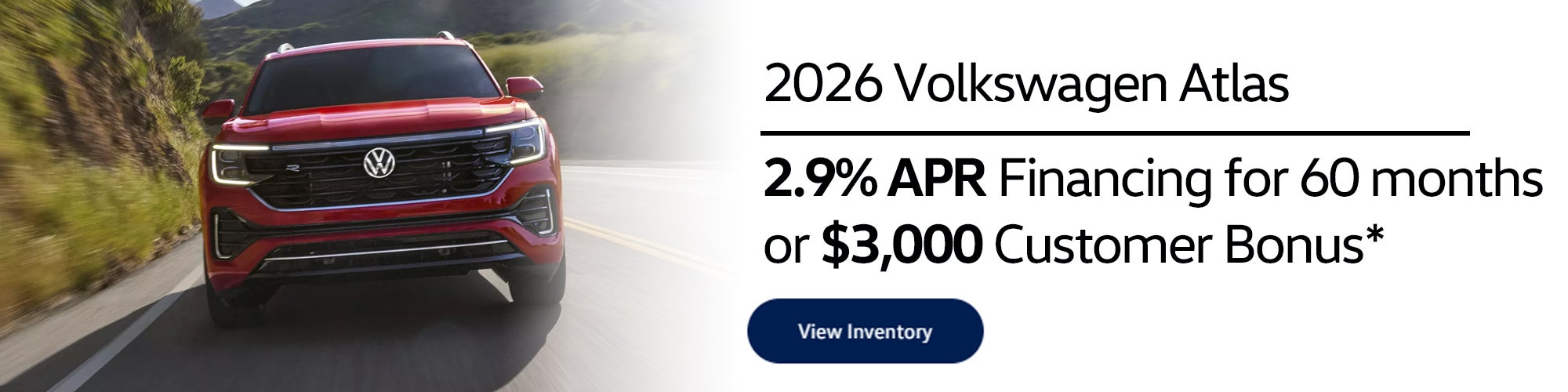 2026 VW Atlas Special APR and Customer Cash special
