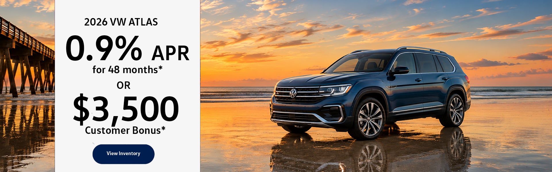 2026 VW Atlas beach sunset